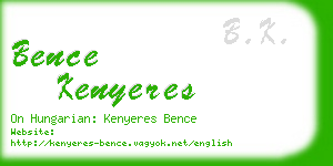 bence kenyeres business card